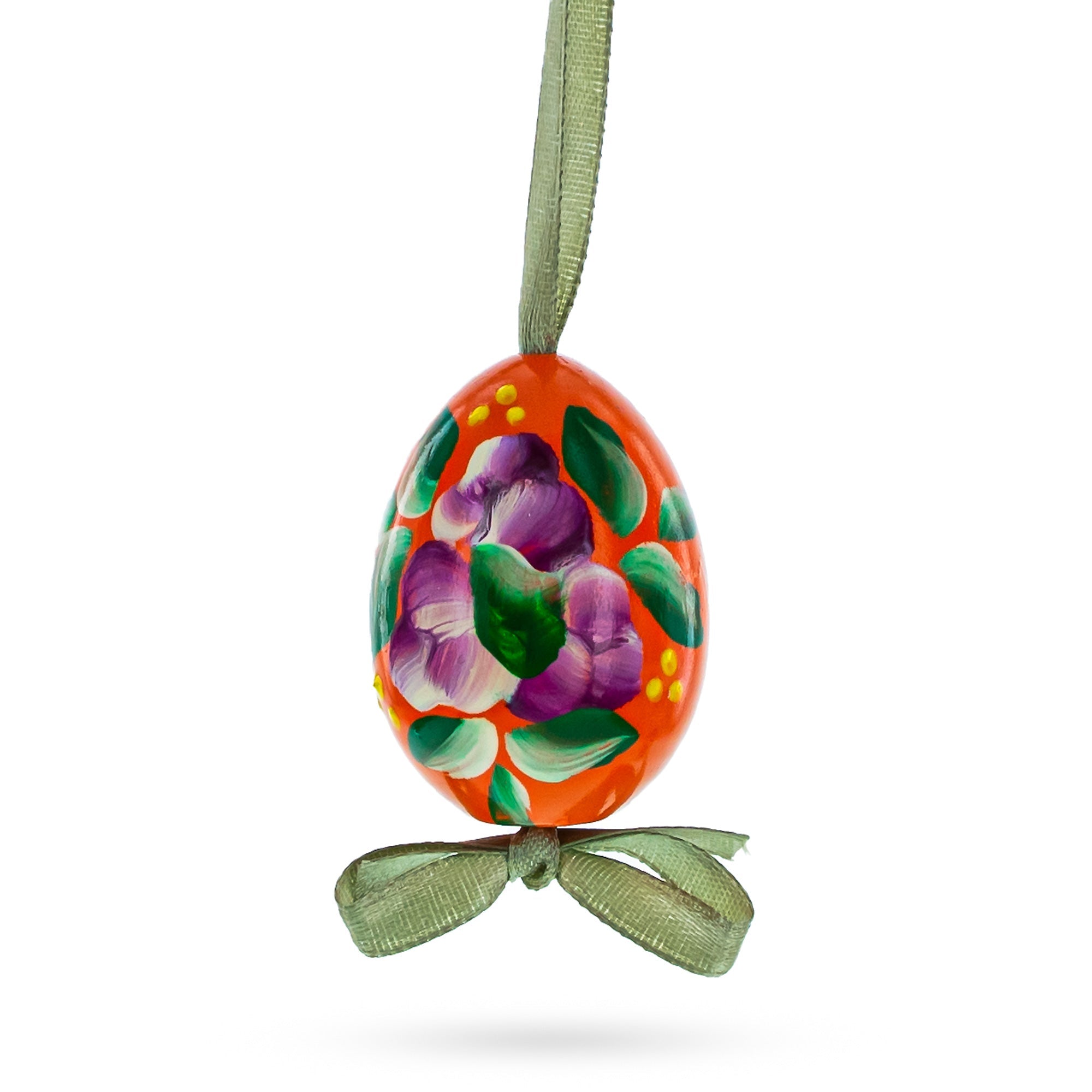 Flowery Painting Miniatured Multicolored Wooden Easter Egg Ornaments