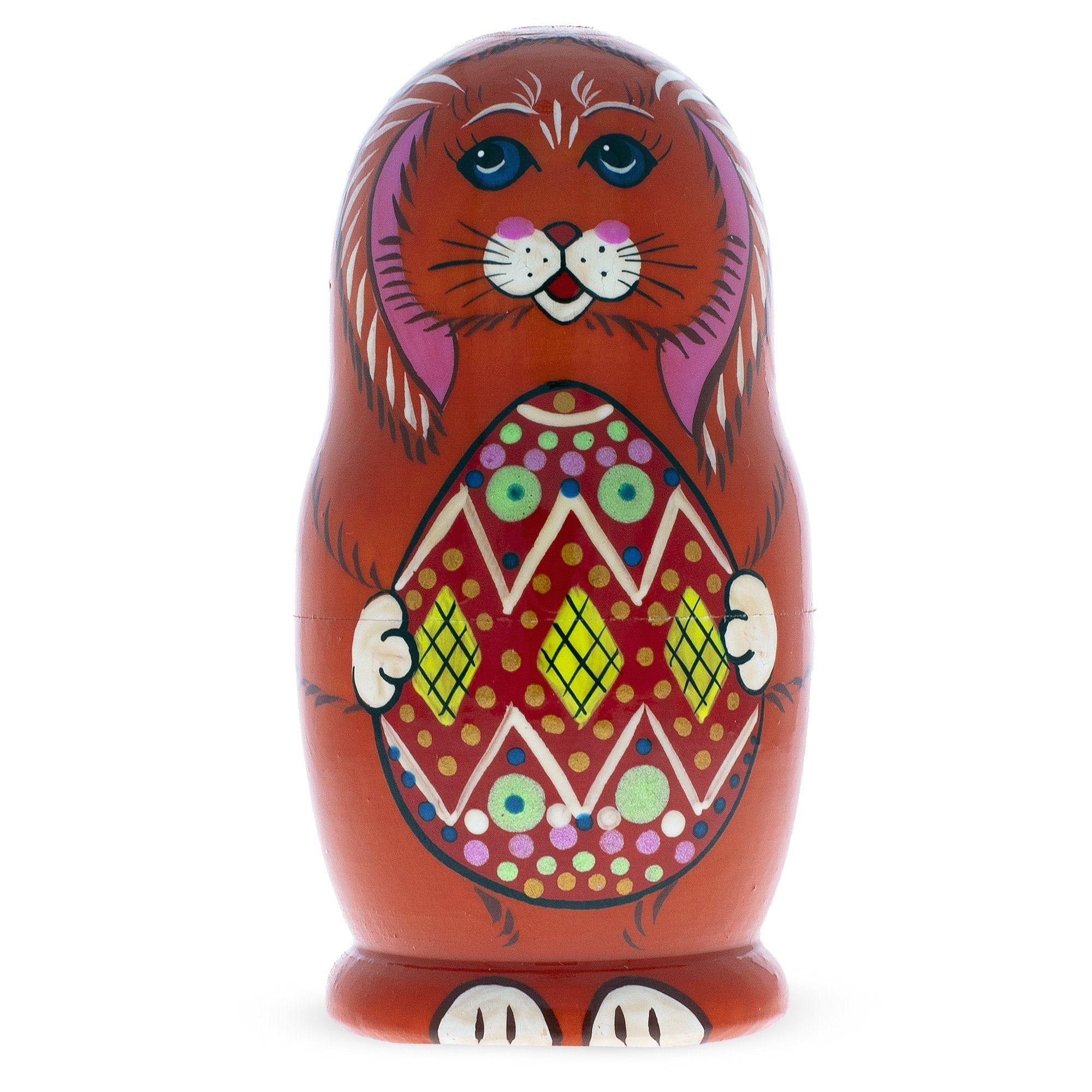 Set Of 3 Bunnies With Easter Eggs Nesting Dolls