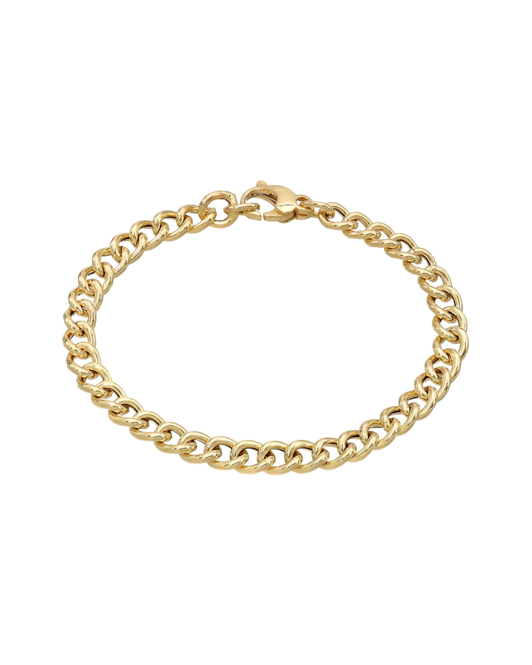 14k Gold Large Curb Link Chain Bracelet