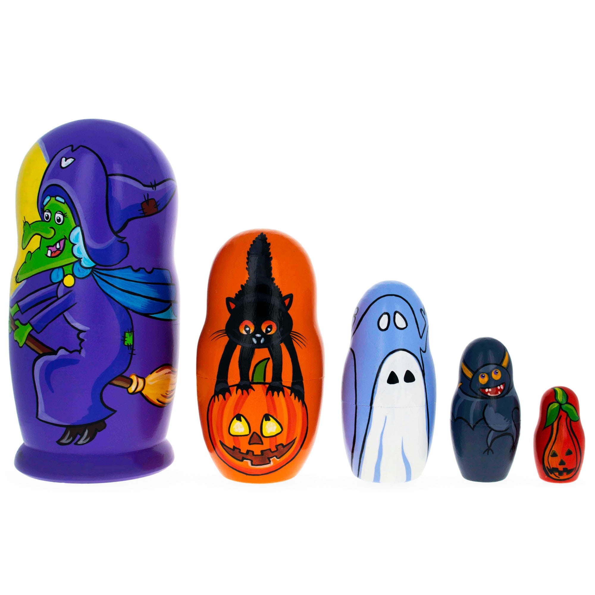 Halloween Wooden Nesting Dolls 5.75 Inches