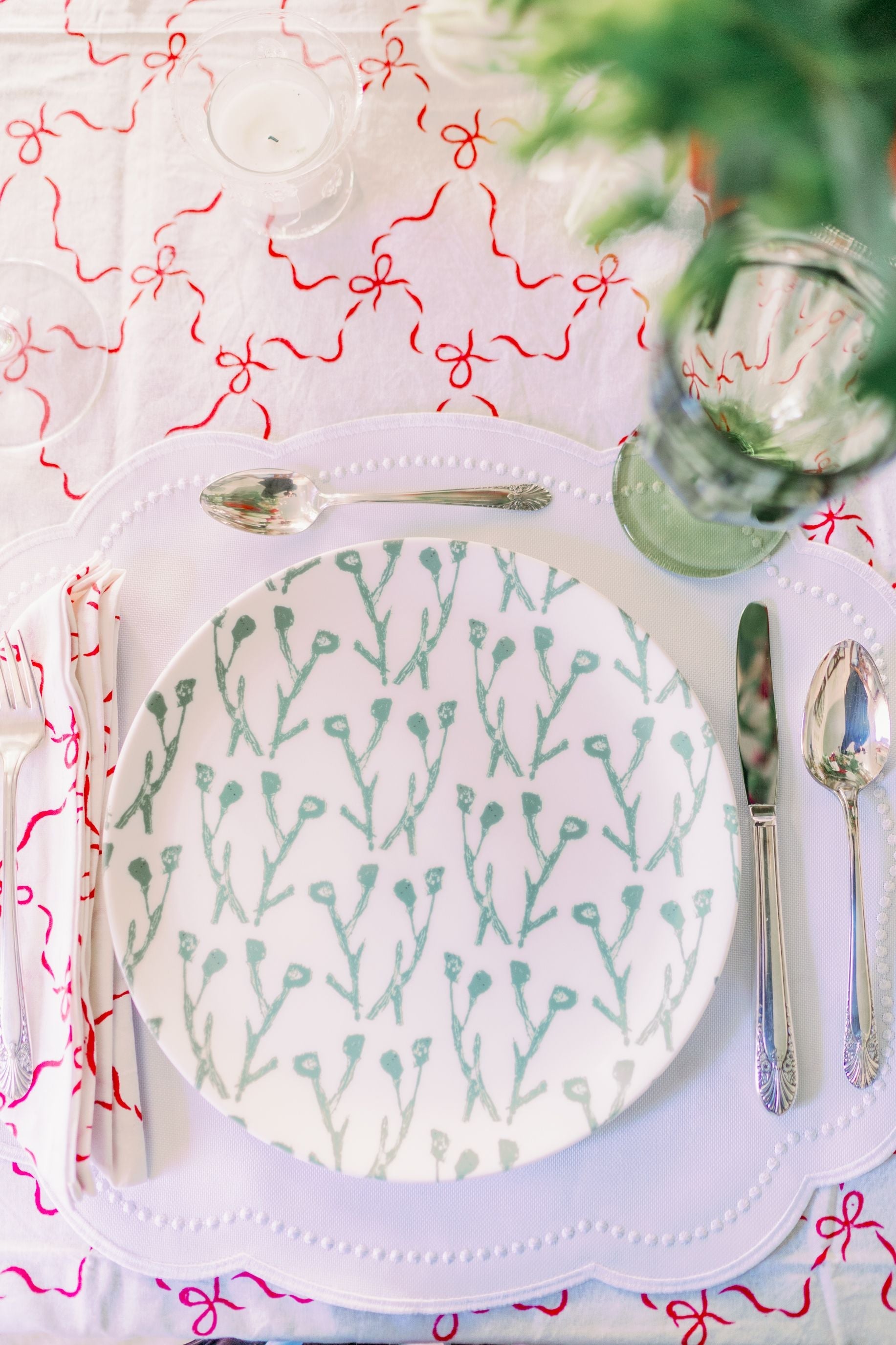 Set Of Climbing Jasmine China Plates (set Of 4 Or 8)