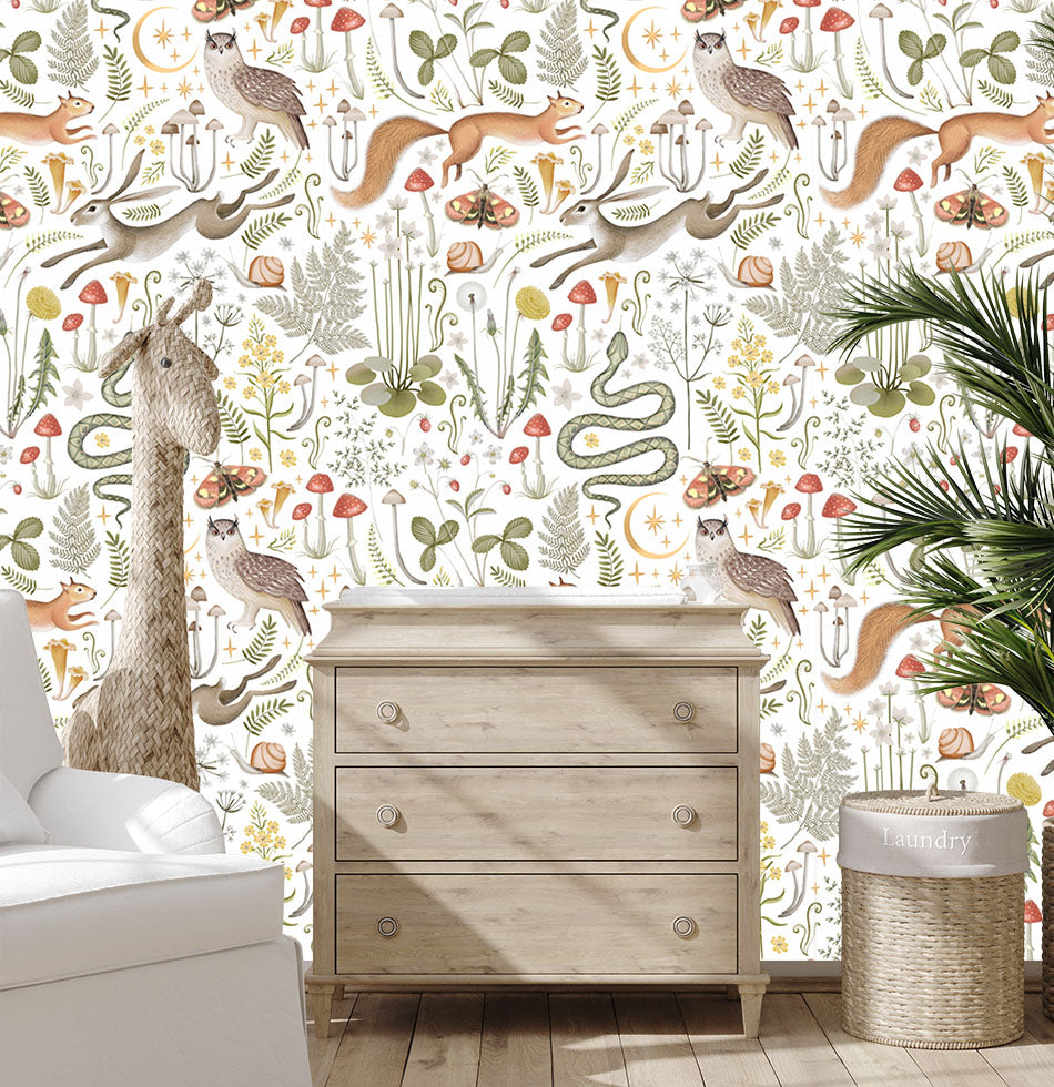 Whimsical Woodland Forest - Nursery Wall Decor Wallpapers