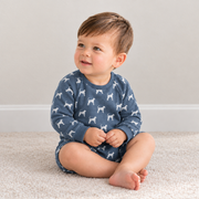 Organic Long Sleeve Bubble Romper - Dog