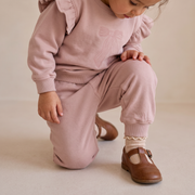 Organic Fleece Jogger Pants - Dusty Rose