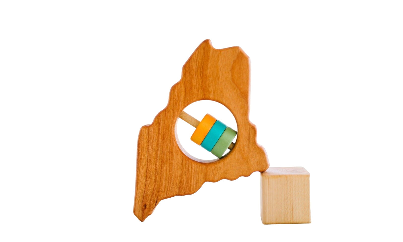 Maine State Wooden Baby Rattle™