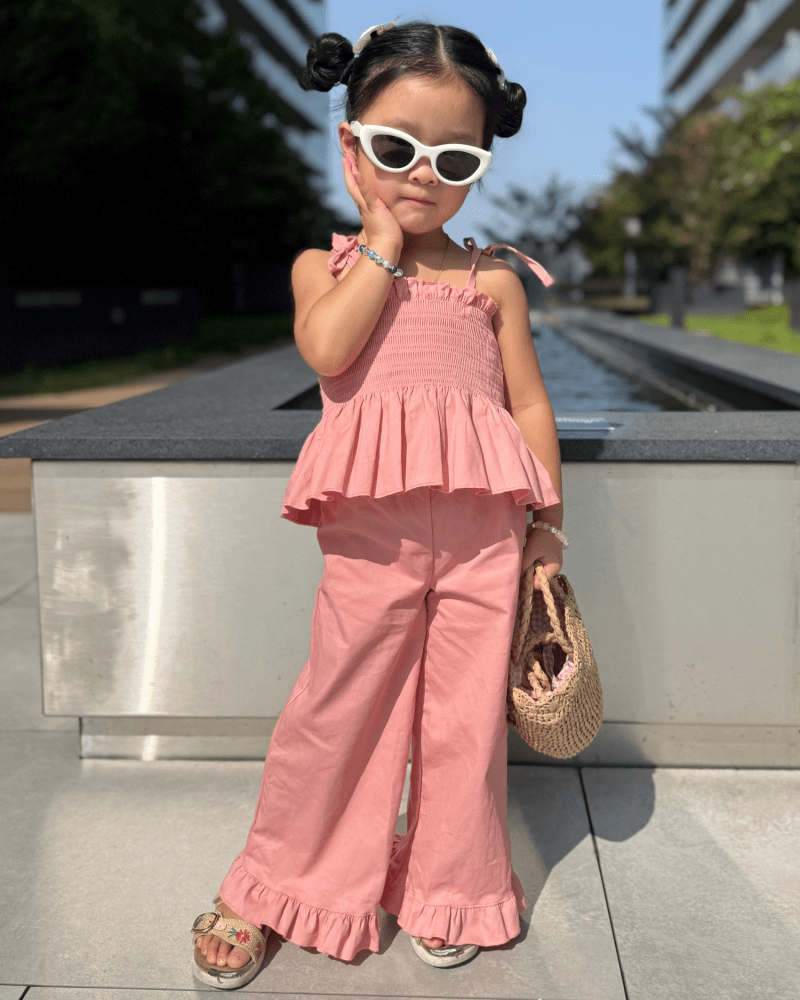 Maisie Smocked Two-piece Set - Pressed Peony