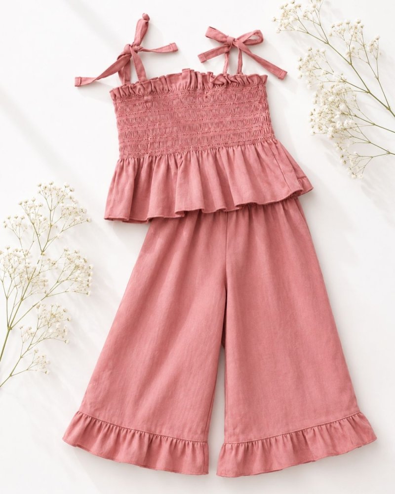 Maisie Smocked Two-piece Set - Pressed Peony