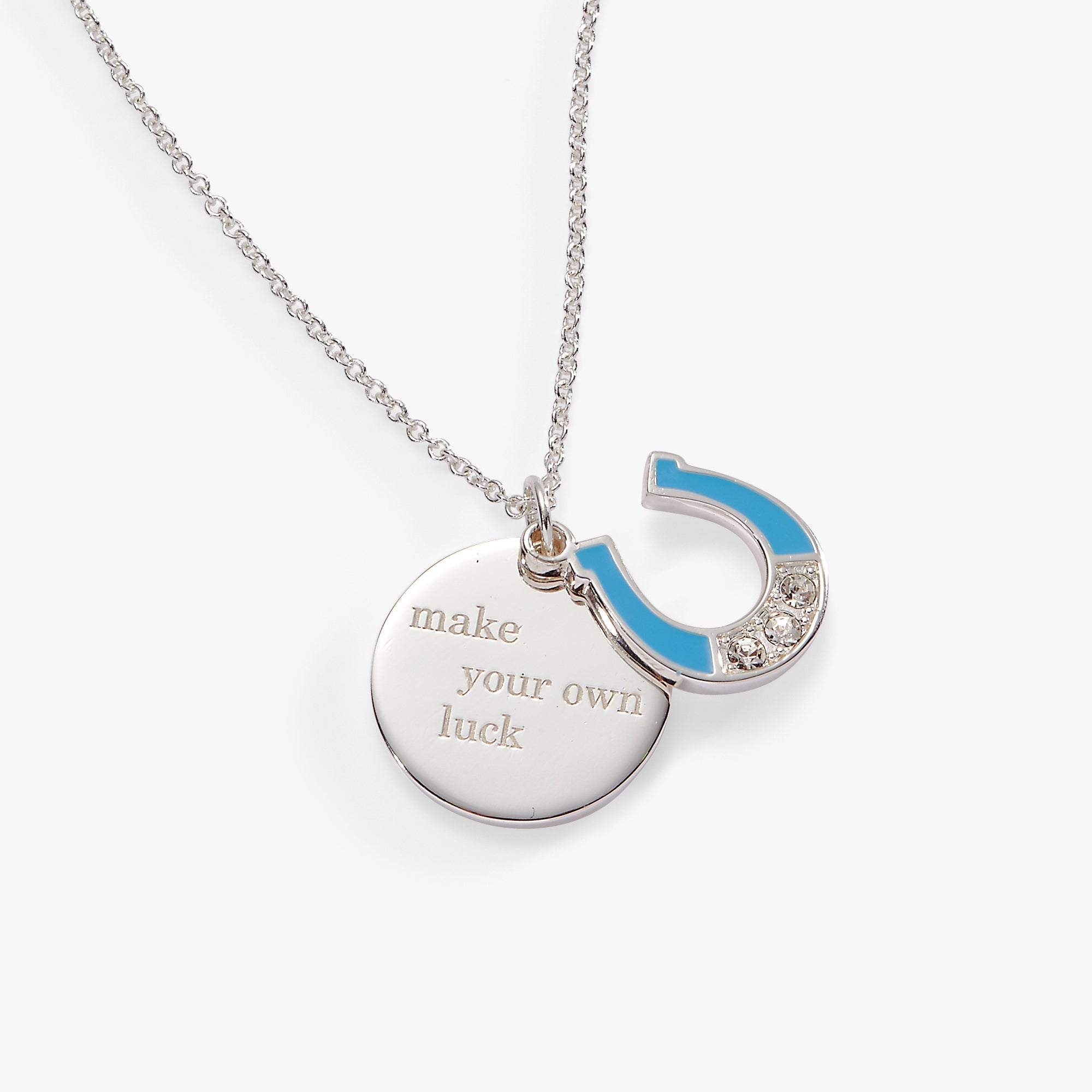 “make Your Own Luck” Duo Charm Pendant Necklace