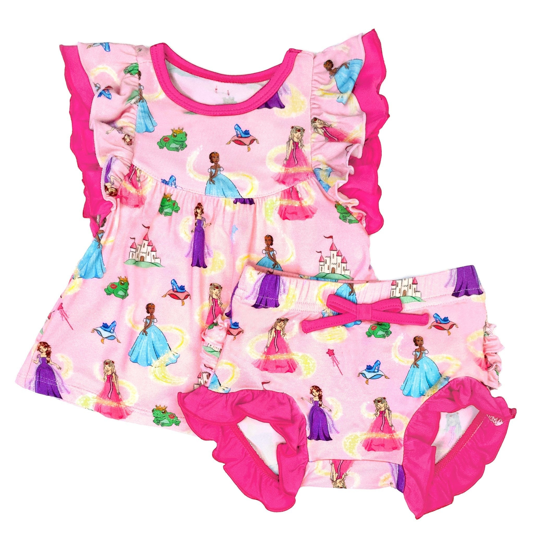 Make Your Own Magic Princesses Ruffle Peplum Bummie Set (3-24m)