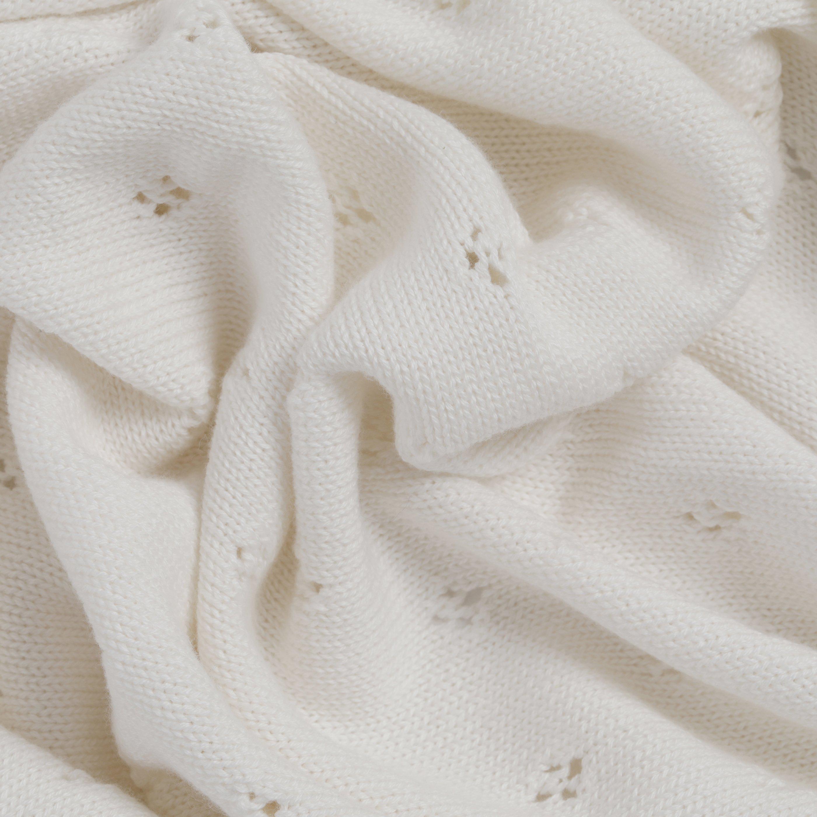 Organic Cotton Pointelle Baby Blanket - Ella Ivory