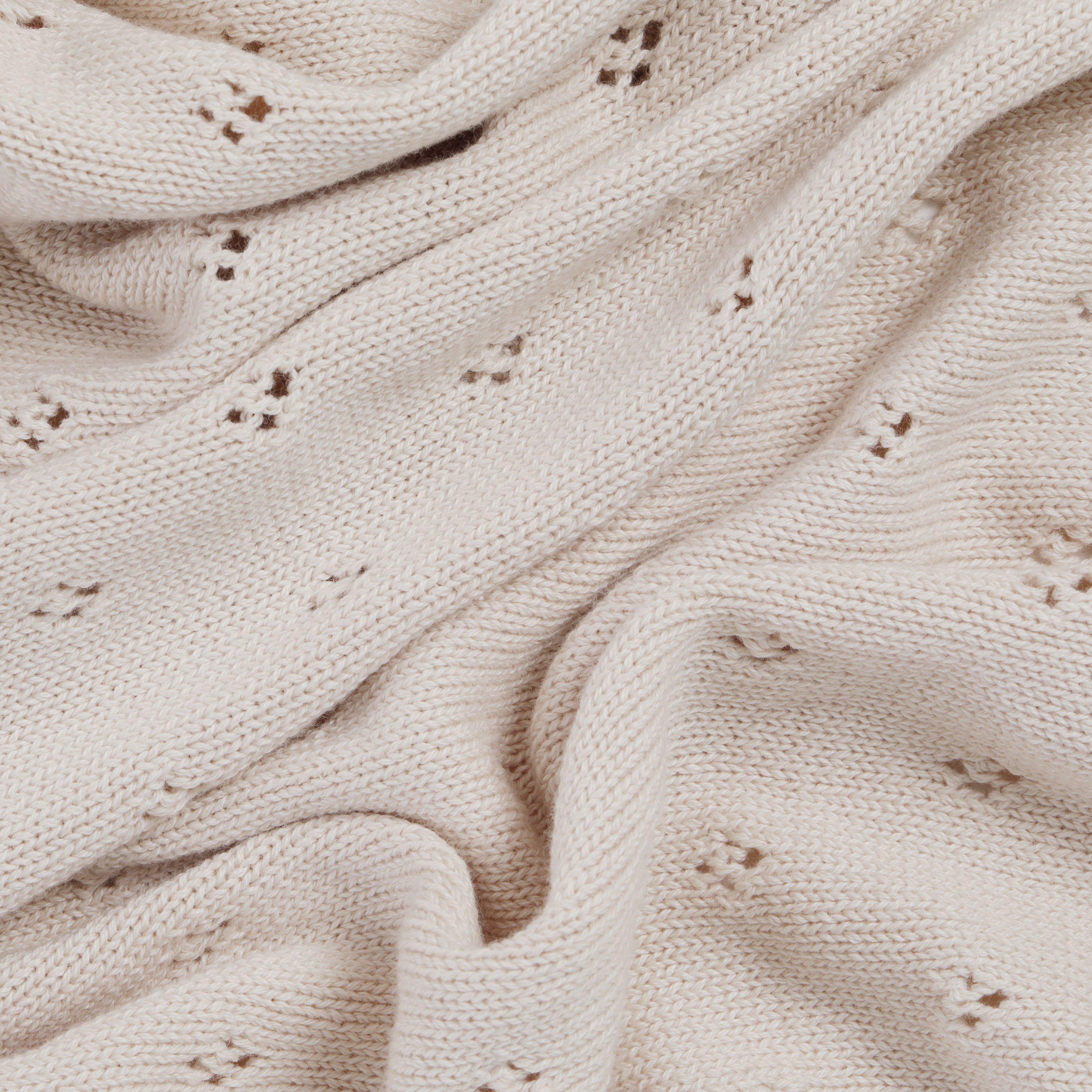 Organic Cotton Pointelle Baby Blanket - Nora Shell