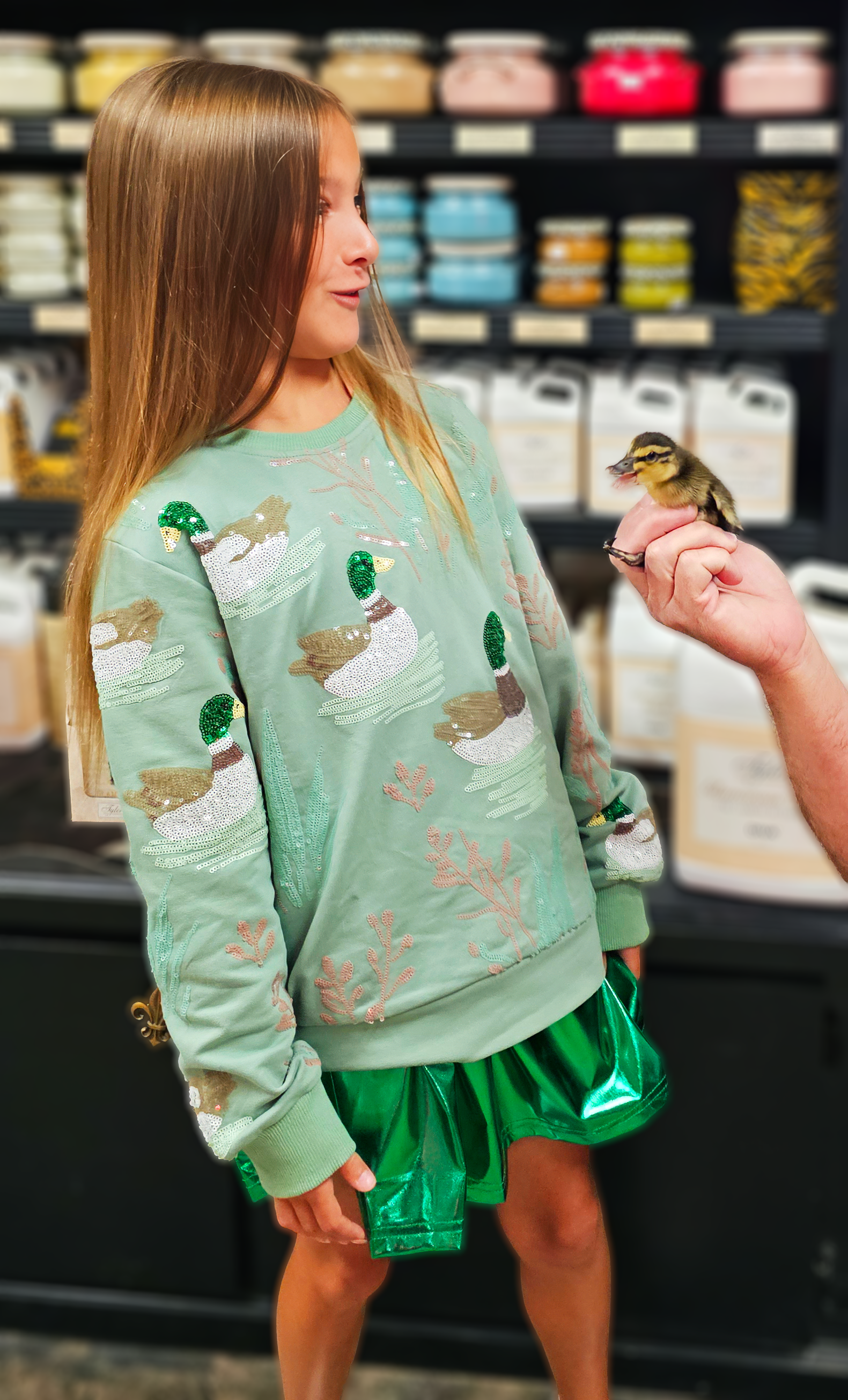 Kids' Metallic Skort - Green