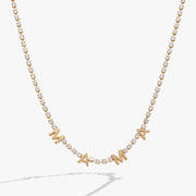"mama" Crystal Tennis Necklace