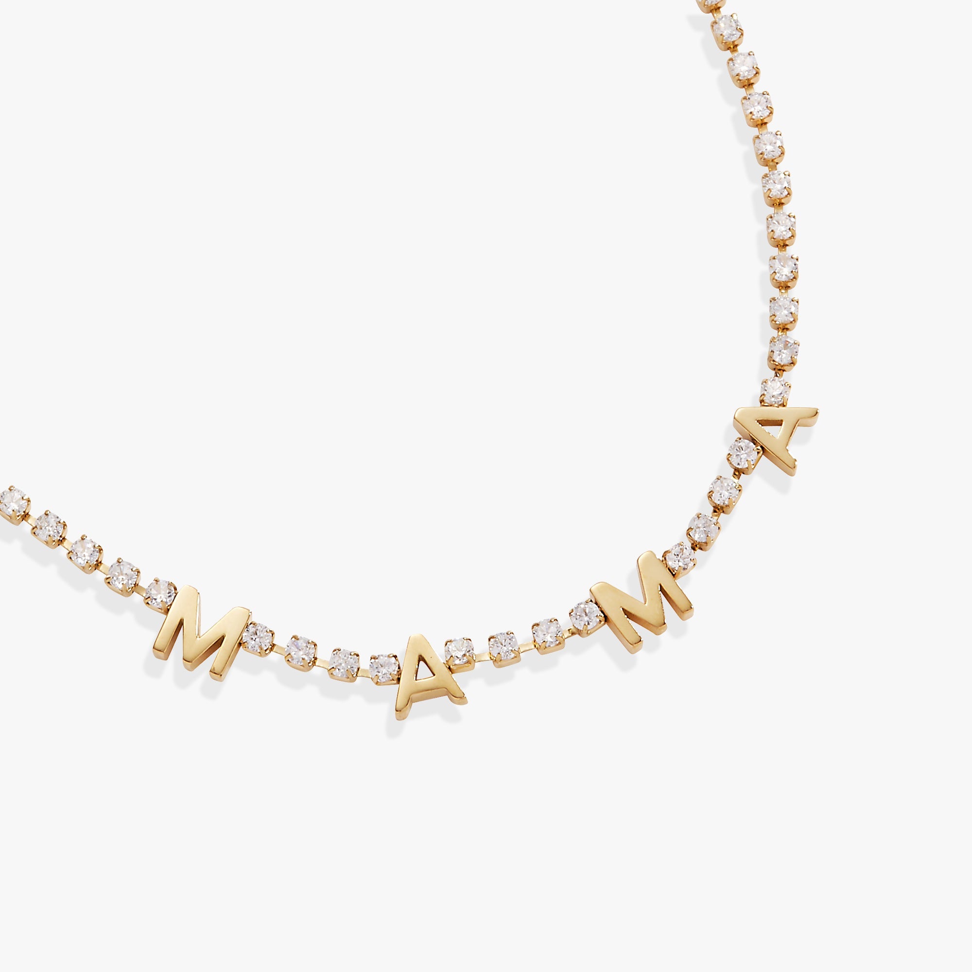"mama" Crystal Tennis Necklace