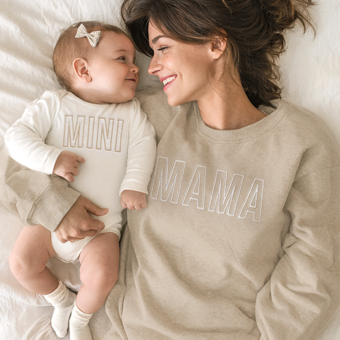 Mama And Mini Matching Outfits | Embroidered Mommy And Me Sweatshirts