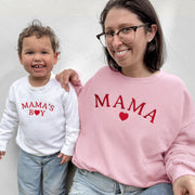 Mama & Mama’s Boy Matching Sweatshirts And Baby Outfits With Hearts