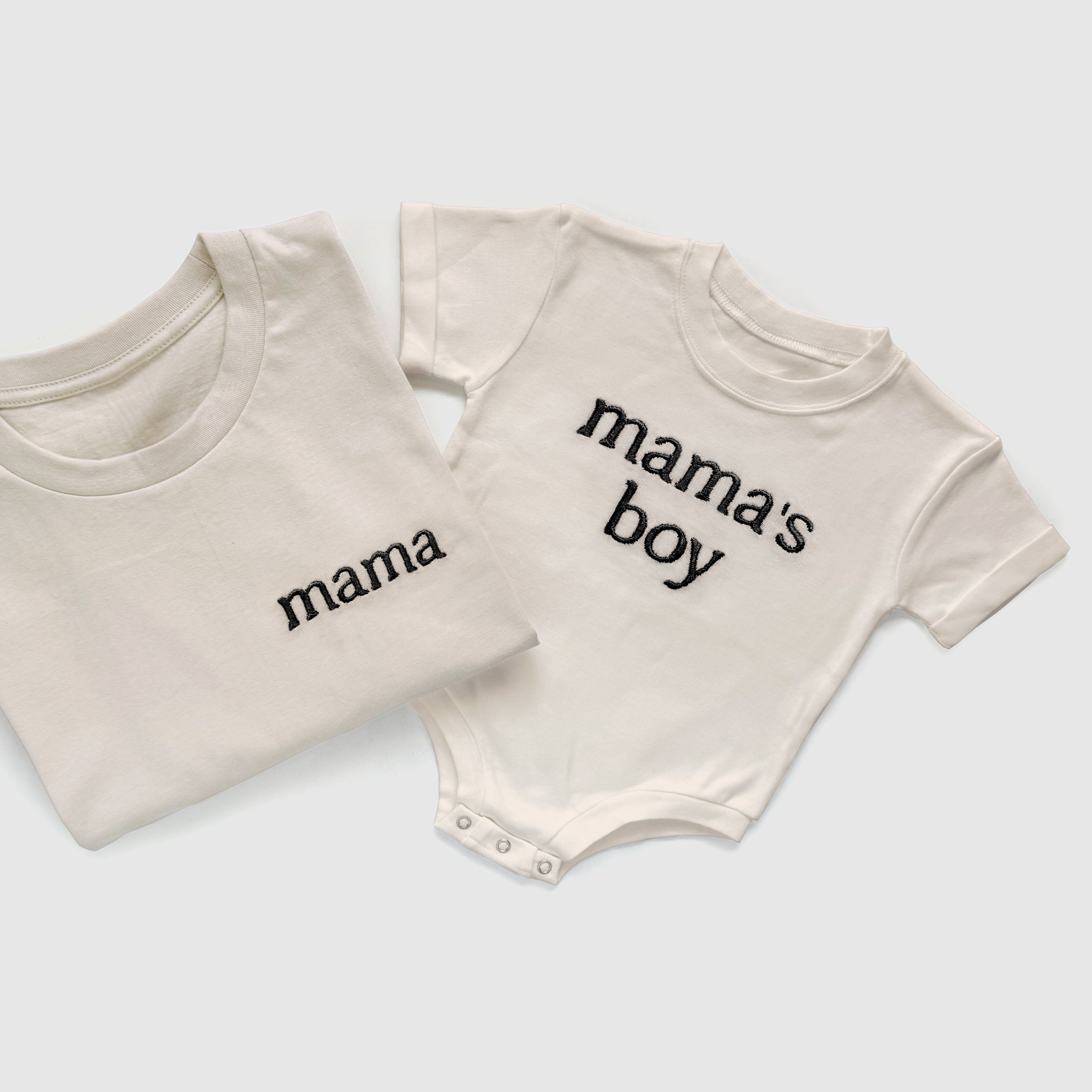 Mama & Mama’s Boy Matching Shirts | Embroidered Mother Son Outfits
