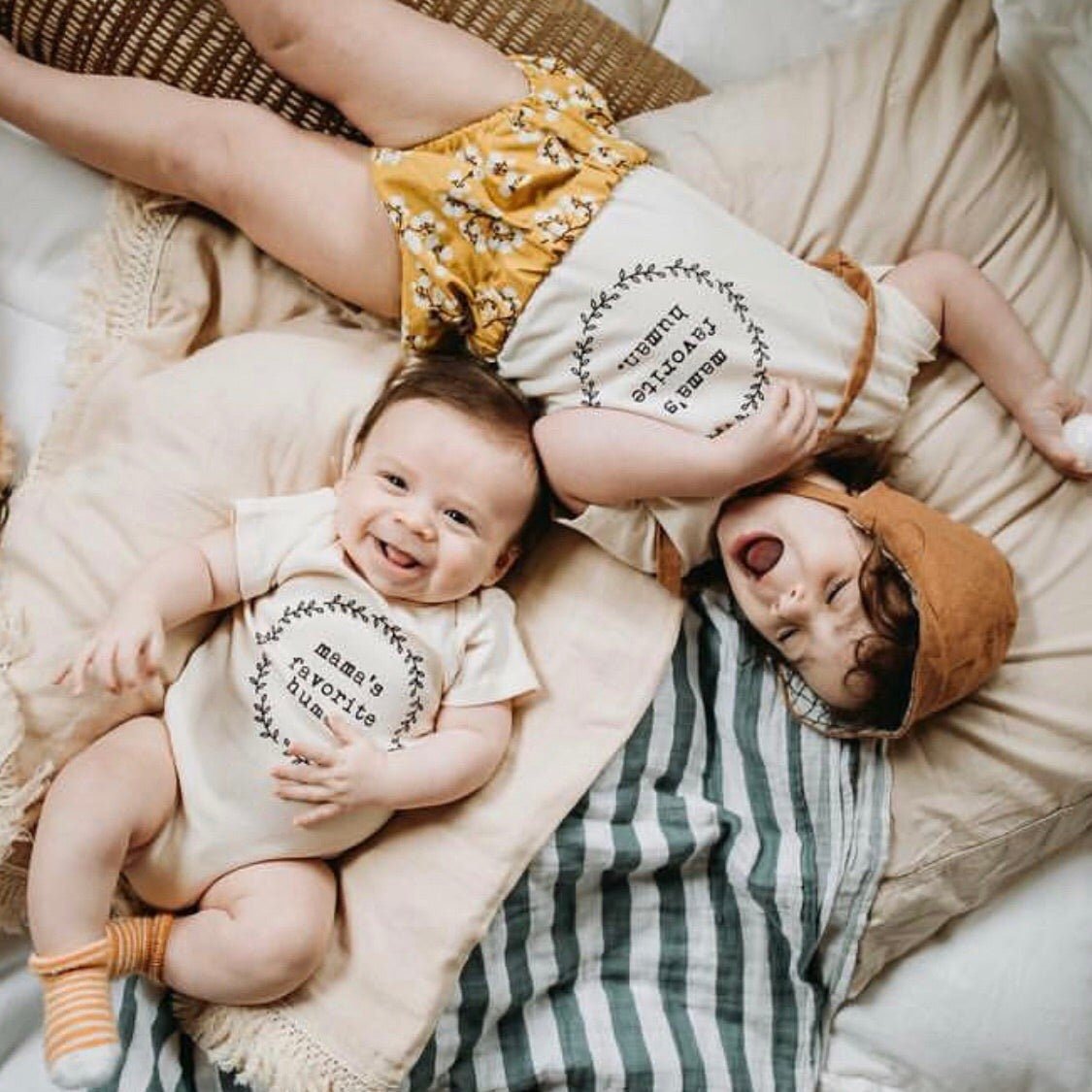 Mama's Favorite Human Organic Cotton Baby Bodysuit Short Sleeve