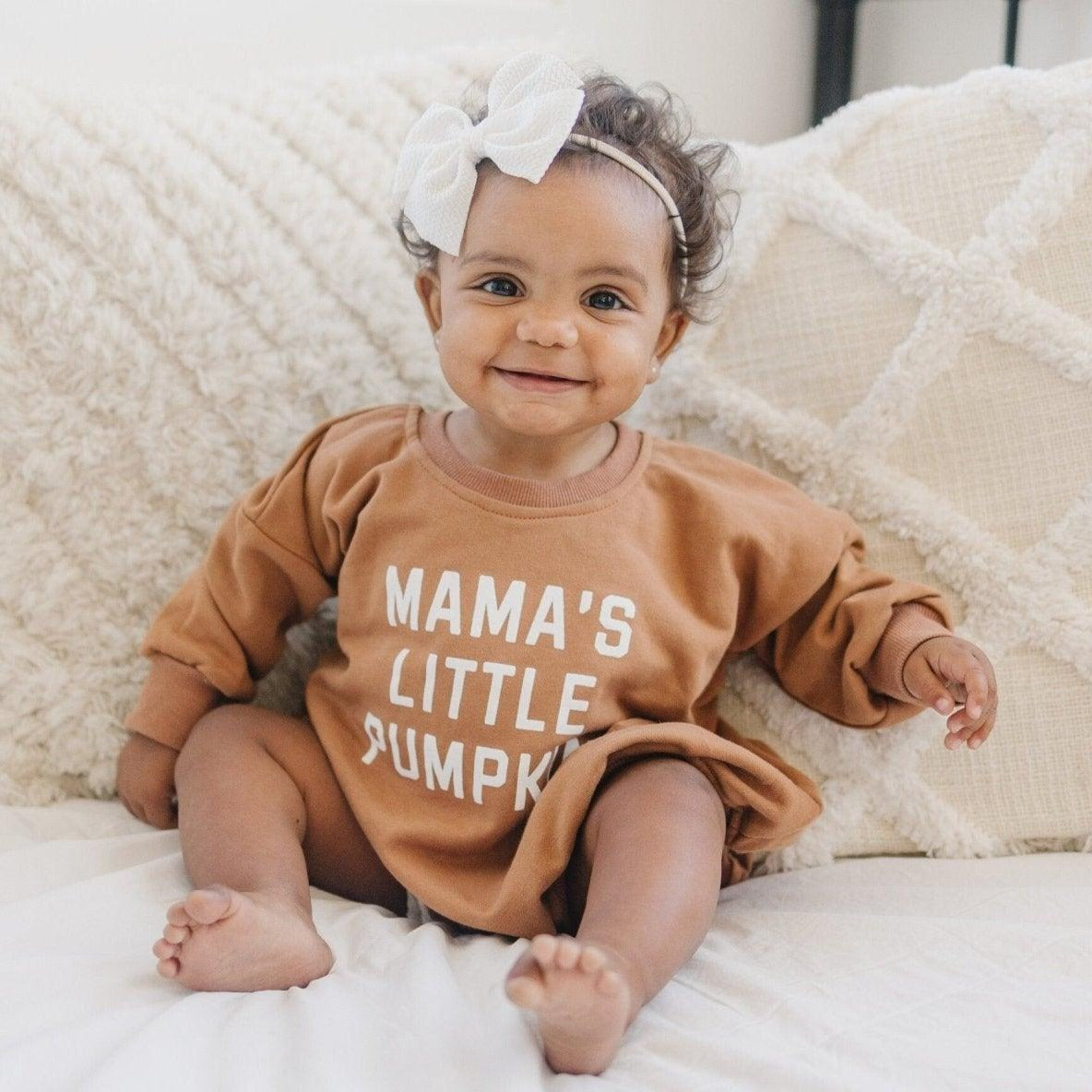 Mama's Little Pumpkin Sweatshirt Romper