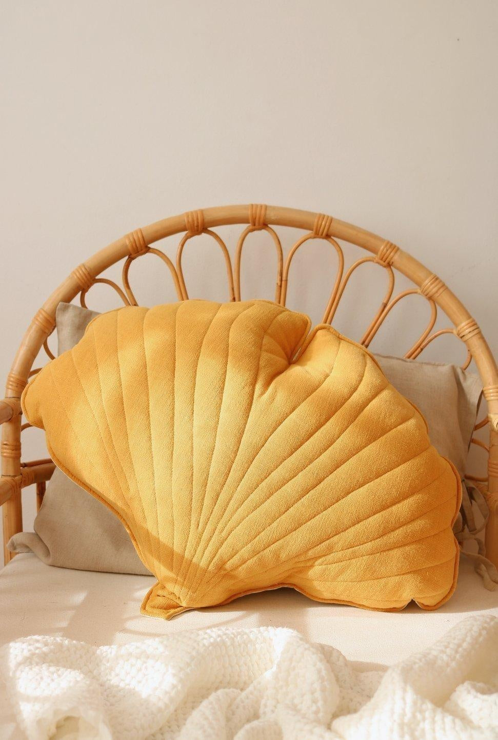 Linen Mango Ginkgo Leaf Pillow