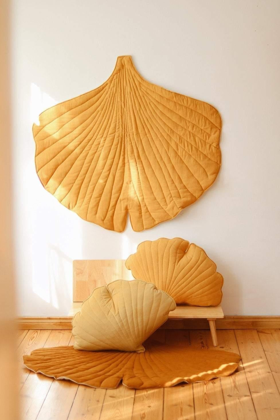 Linen Mango Ginkgo Leaf Mat