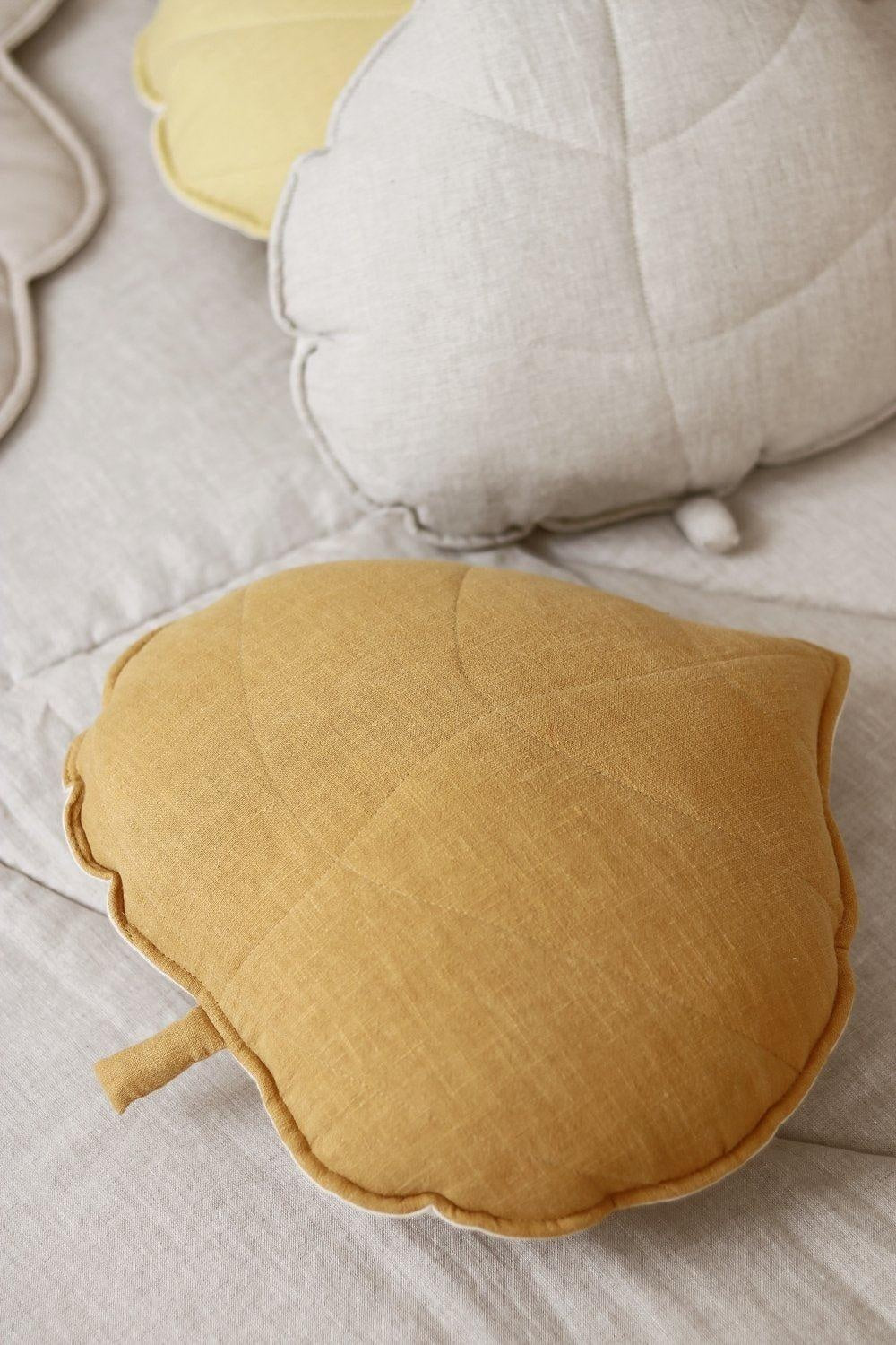 Linen Mango Leaf Pillow