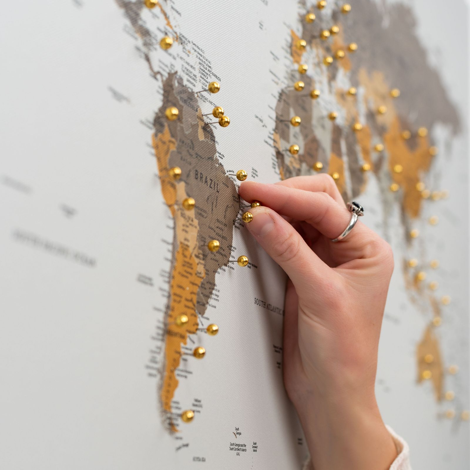 World Map On Canvas - Desert