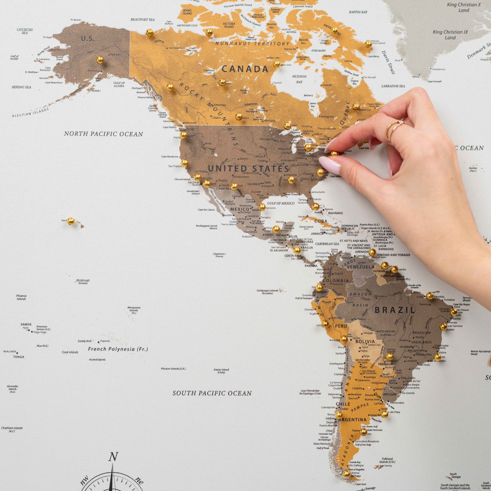 World Map On Canvas - Desert