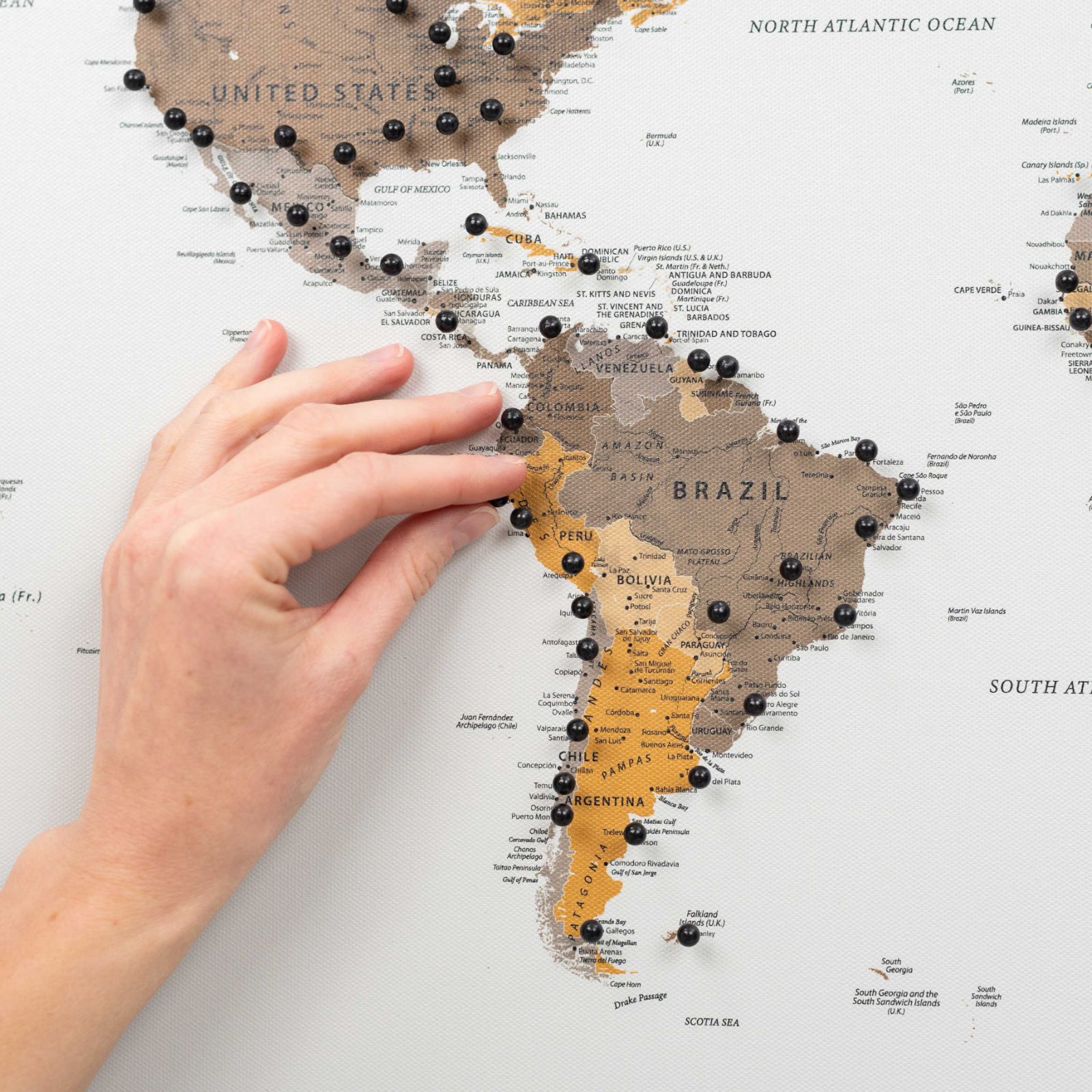 World Map On Canvas - Desert