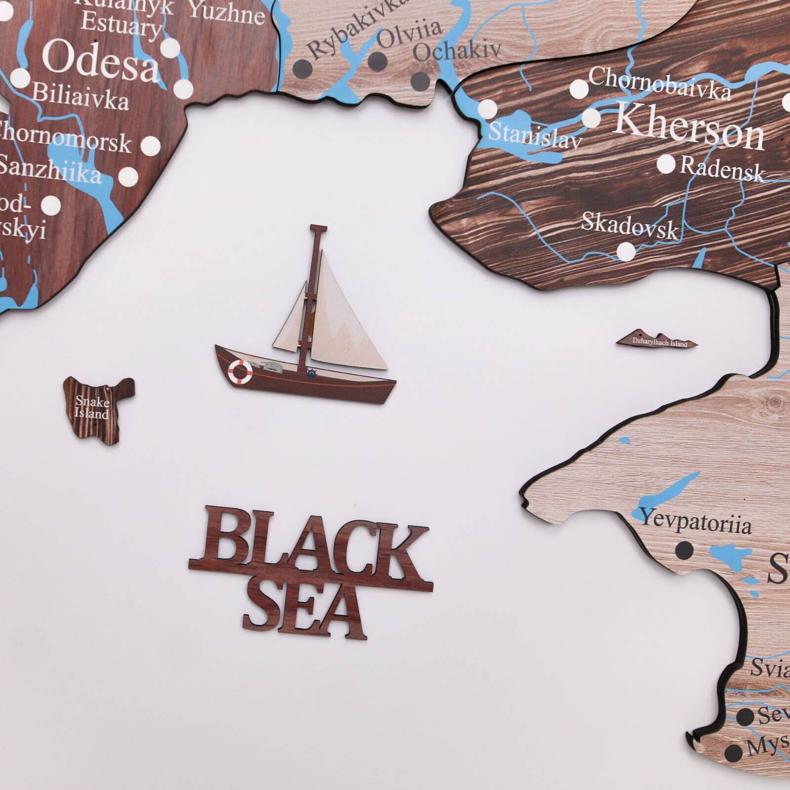 Wooden Map Of Ukraine Cappuccino