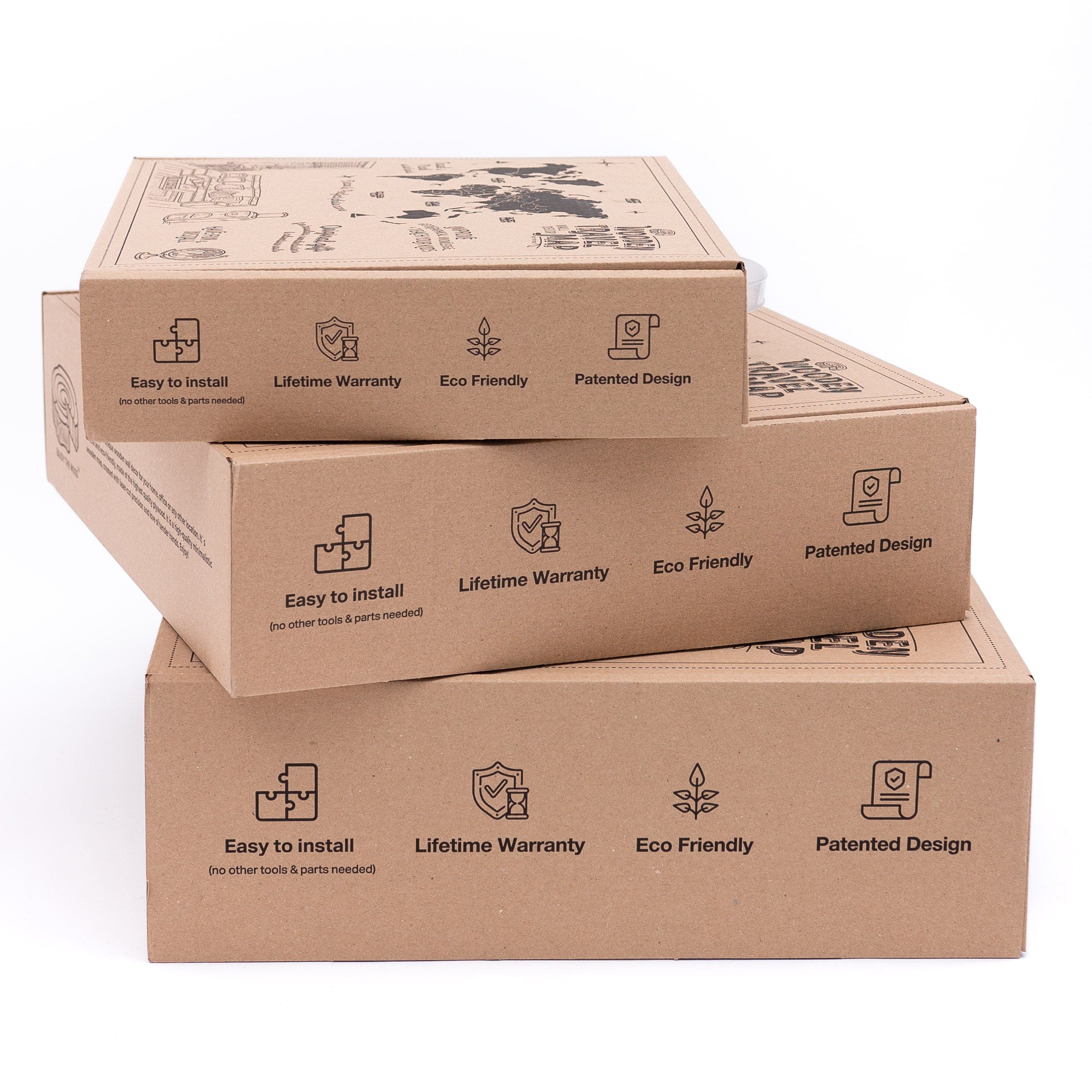 3d Wooden World Map Light