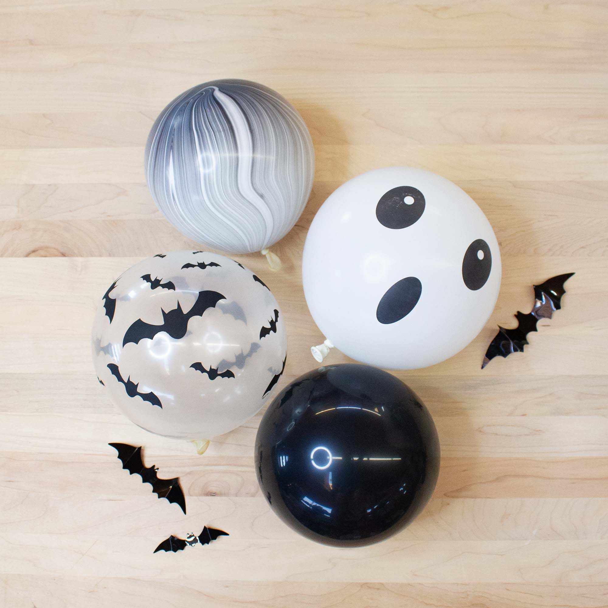 Marble Black And White Latex Balloon Pack (12")