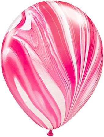 Marble Pink And White Latex Balloon Pack (12")