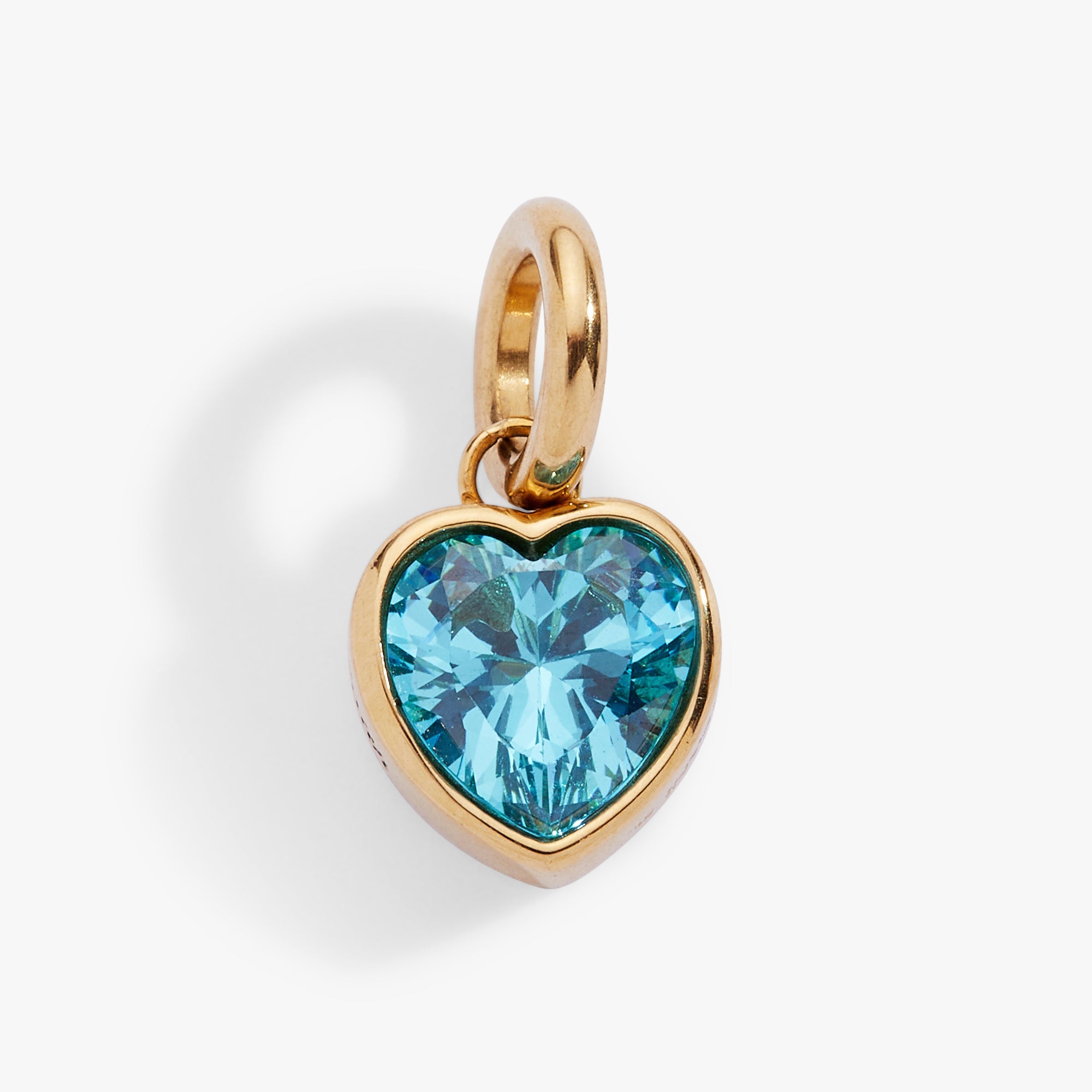 March 'faith' Heart Birthstone Charm