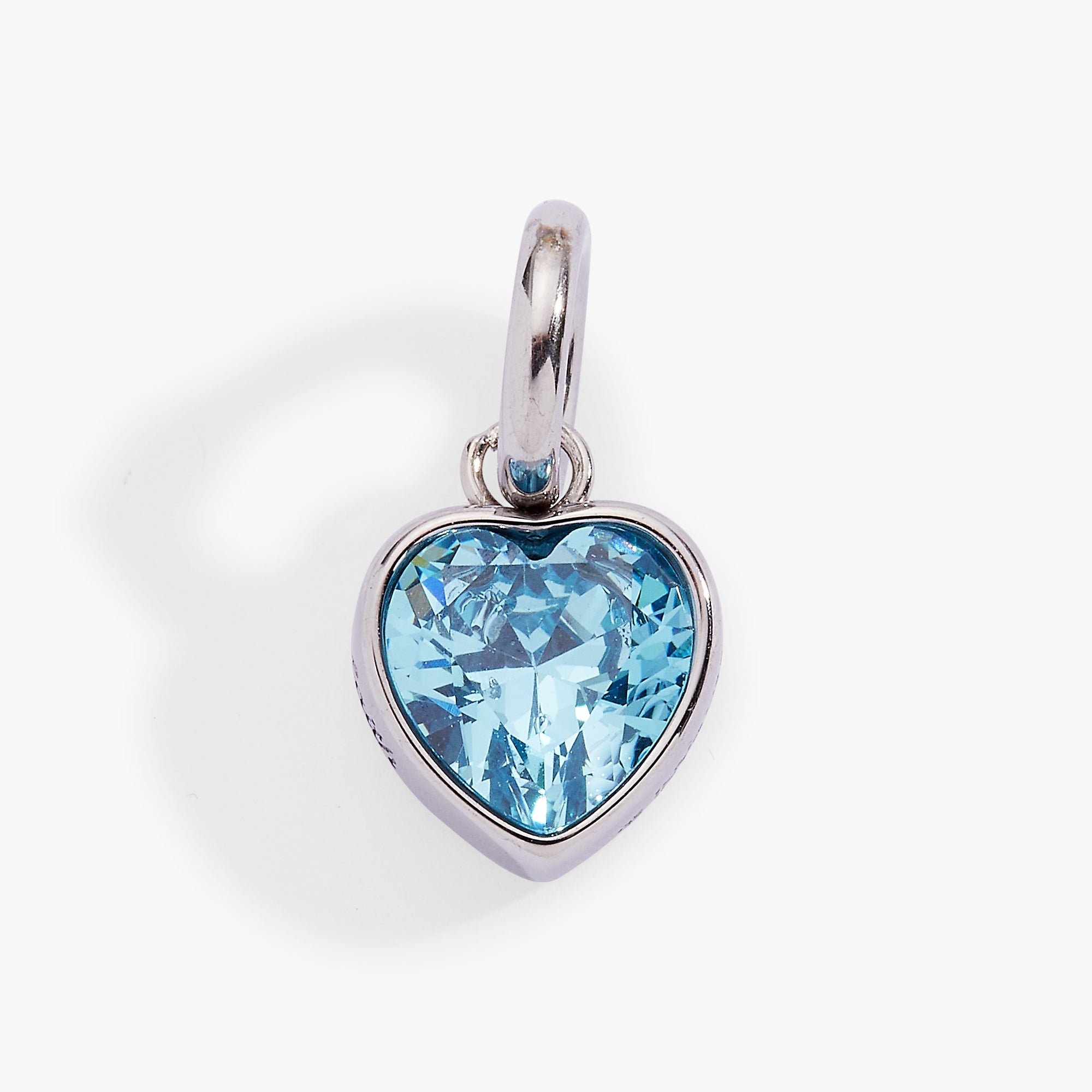 March 'faith' Heart Birthstone Charm