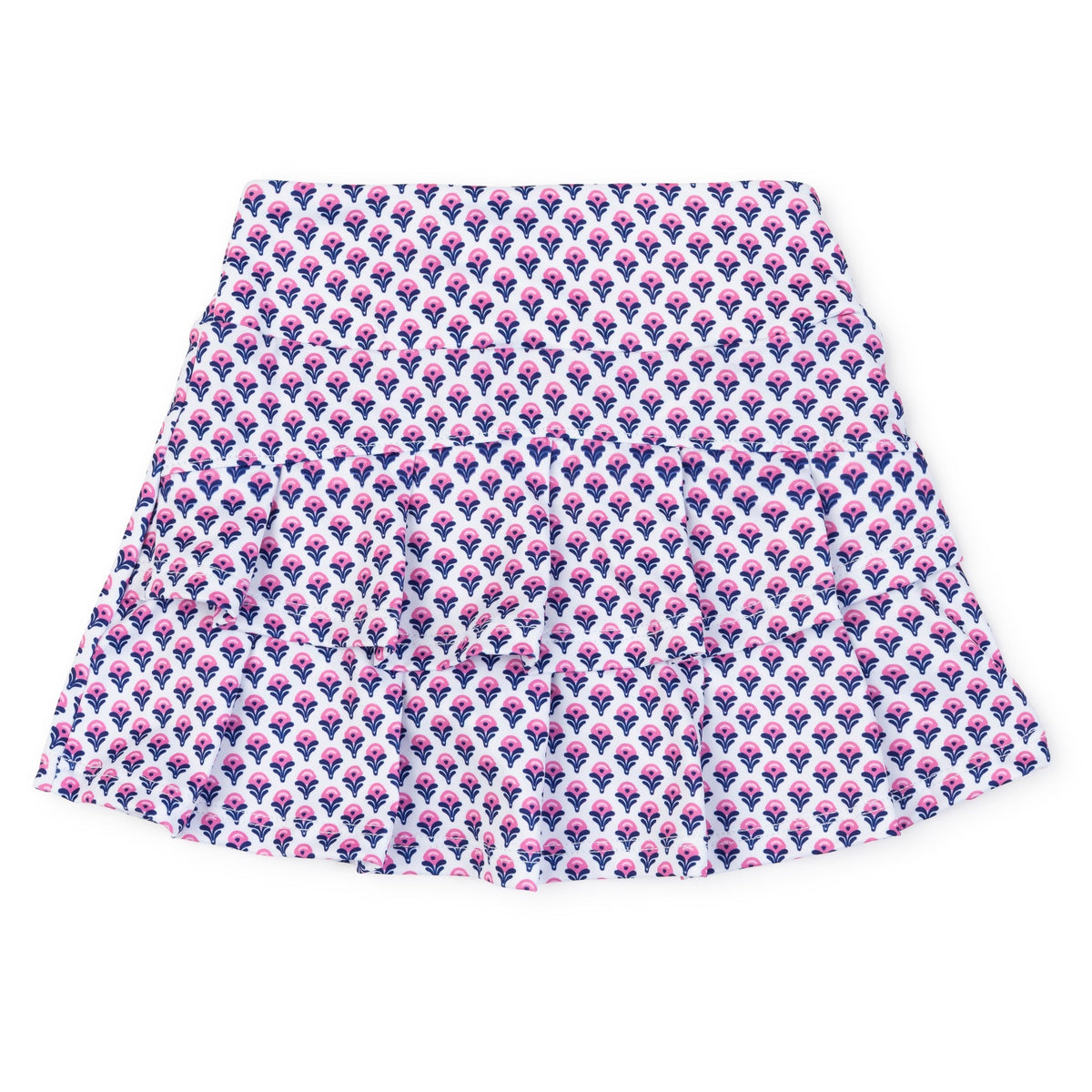Margot Girls' Performance Skirt By Lh Sport - Boho Flora Hot Pink Navy