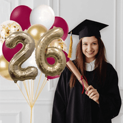 Maroon And Gold Graduation 2025 Balloon Bouquet