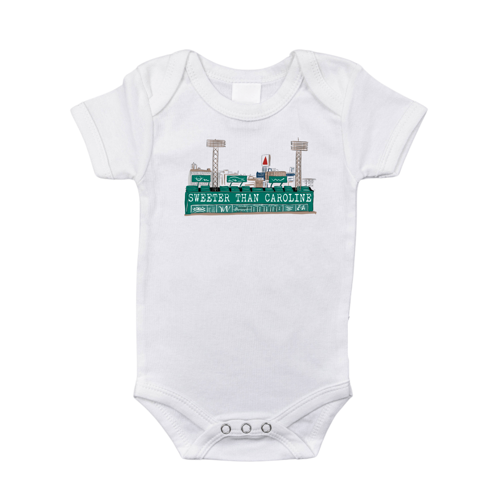 Massachusetts (sweeter Than Caroline) Newborn Gift Bundle: Swaddle, Bib & Onesie