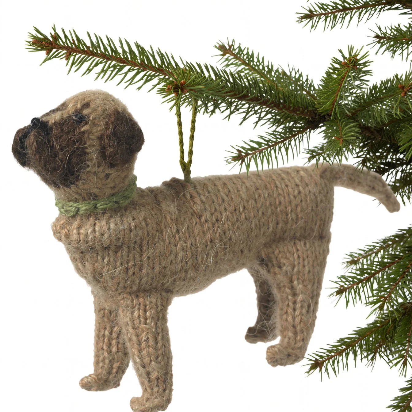 Hand Knit Alpaca Wool Christmas Ornament - Mastiff Dog