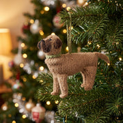 Hand Knit Alpaca Wool Christmas Ornament - Mastiff Dog