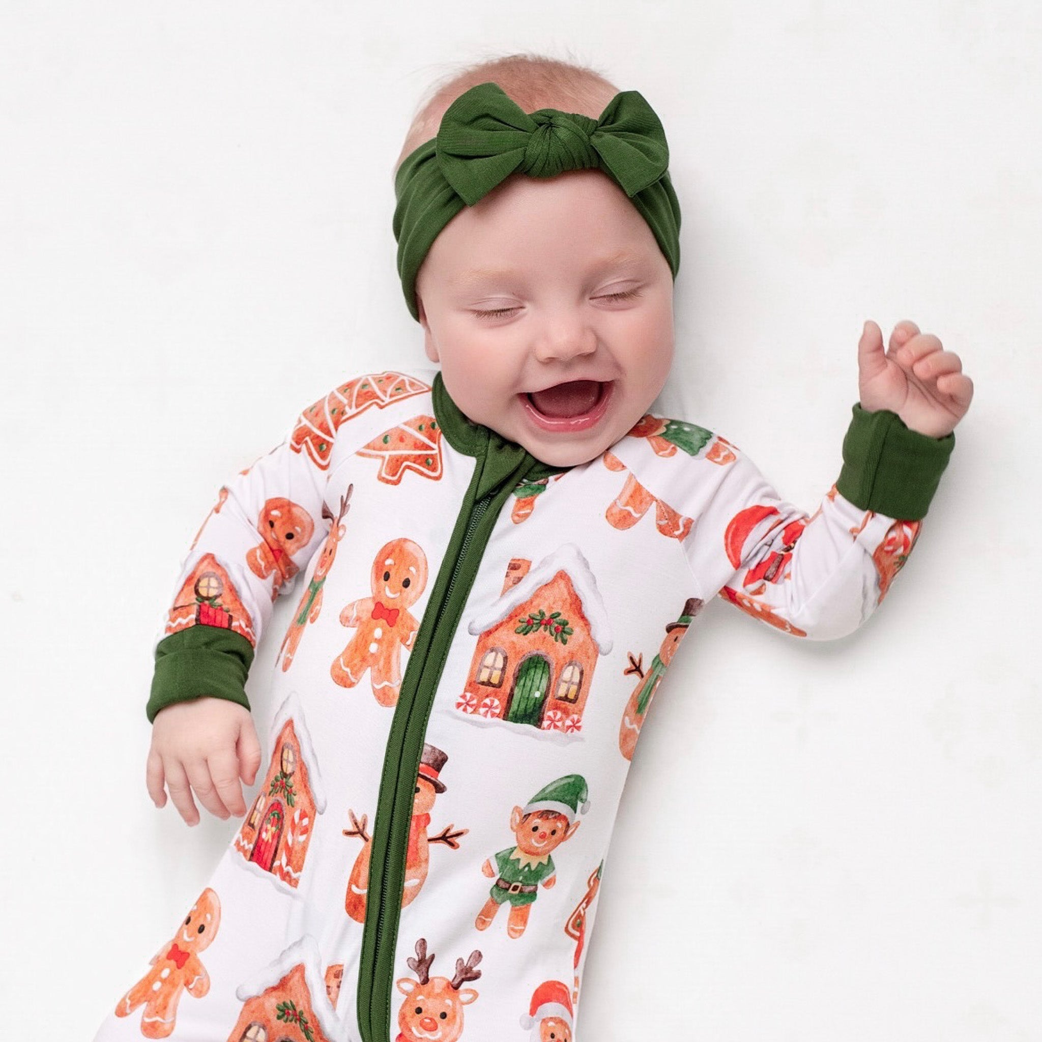 Christmas | Evergreen | Bamboo Headband Bow
