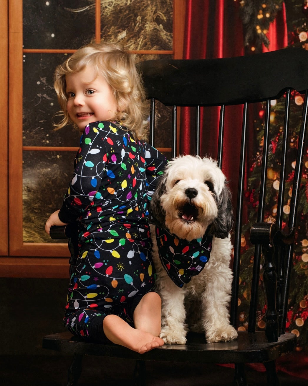Christmas | Holiday Lights | Bamboo Pet Bandana