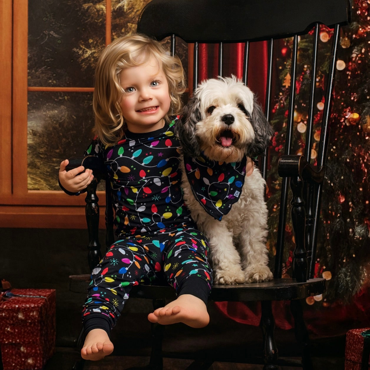 Christmas | Holiday Lights | Bamboo Pet Bandana