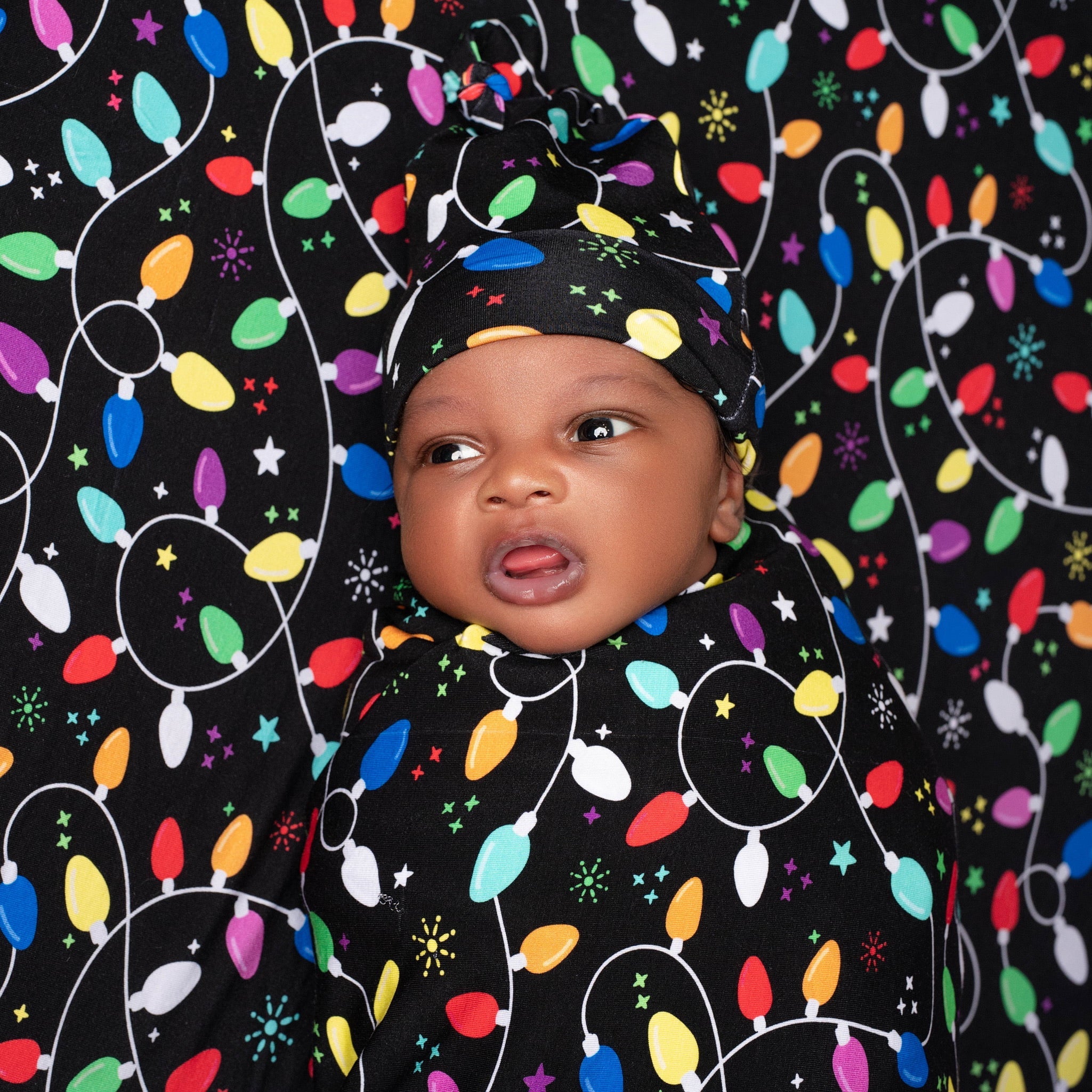 Holiday Lights | Bamboo Newborn Baby Knotted Hat