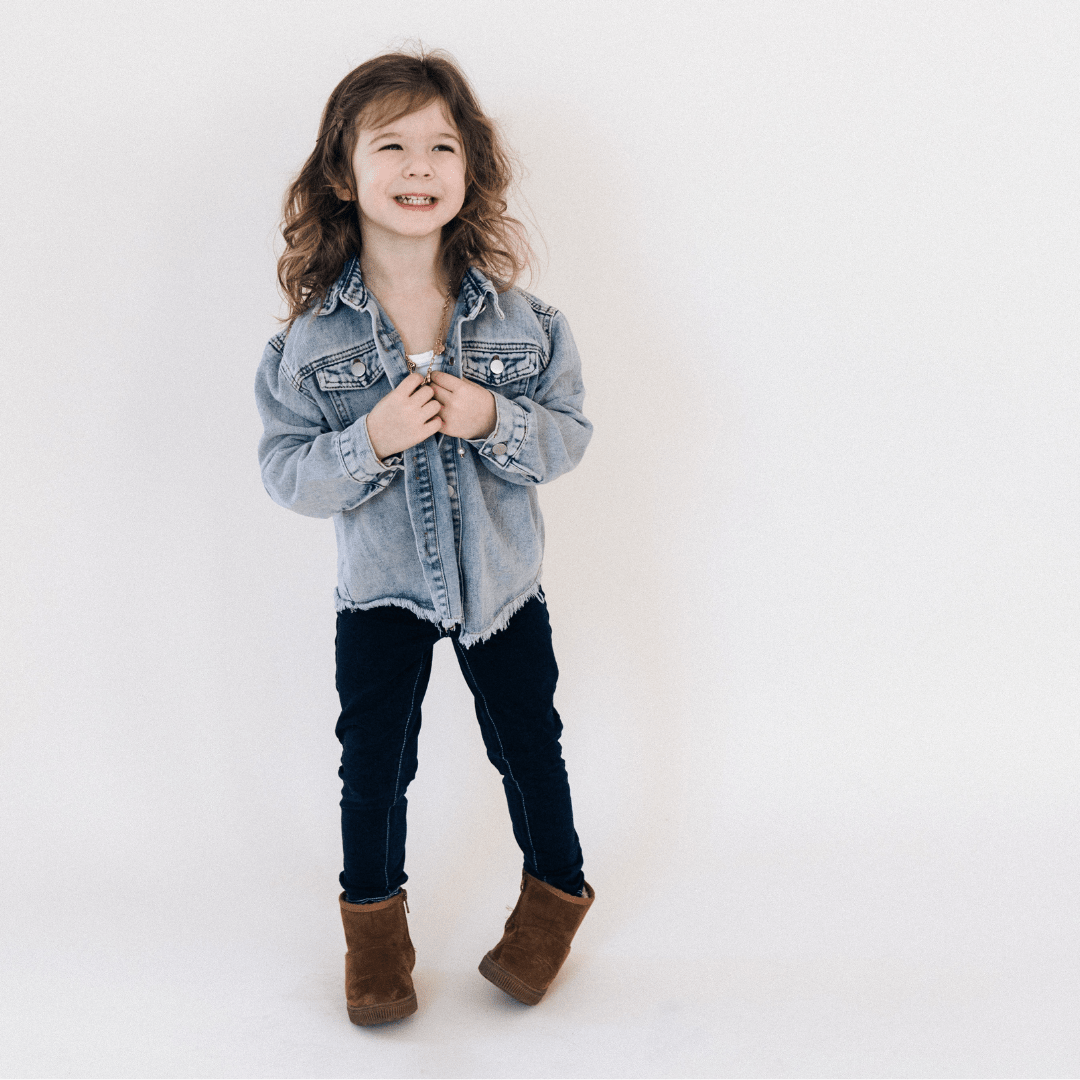 Raw Hem Denim Jean Jacket - Child