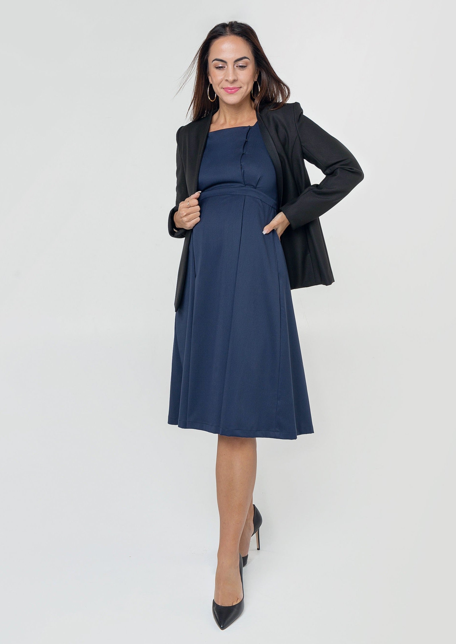 Petite Into The Blue Maternity & Nursing Dress