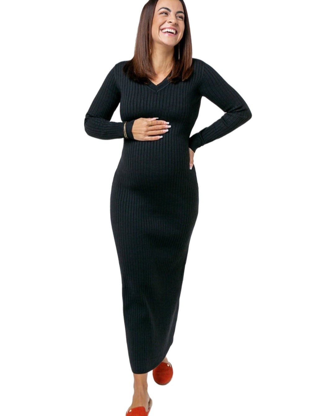 Full Body Maternity & Nursing Sweater Dress