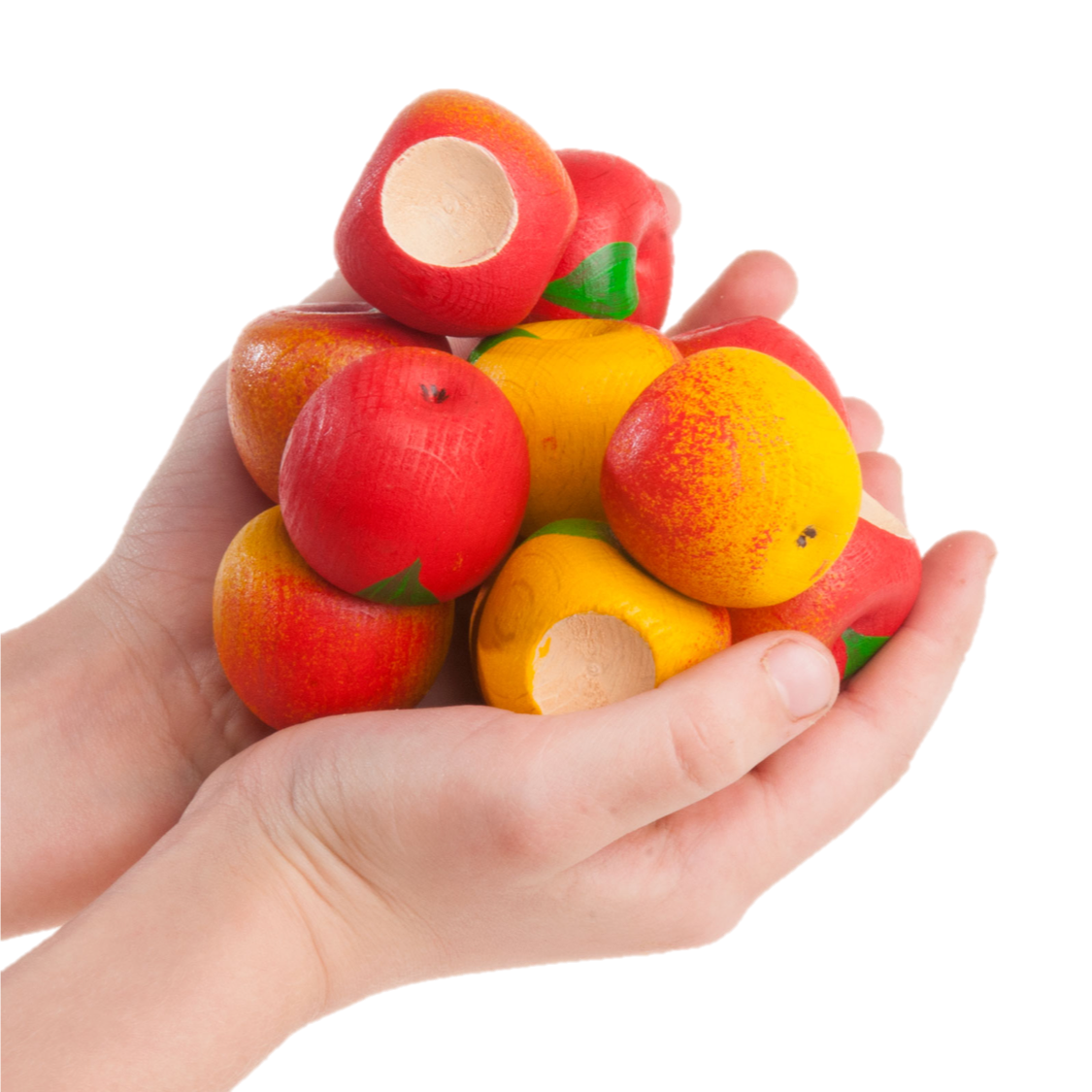 Educational Apple Counters Toy Set Of 12 In Linen Bag