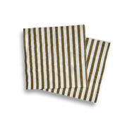 Classic Stripe Gold Matte  Large Napkin (set Of 16)