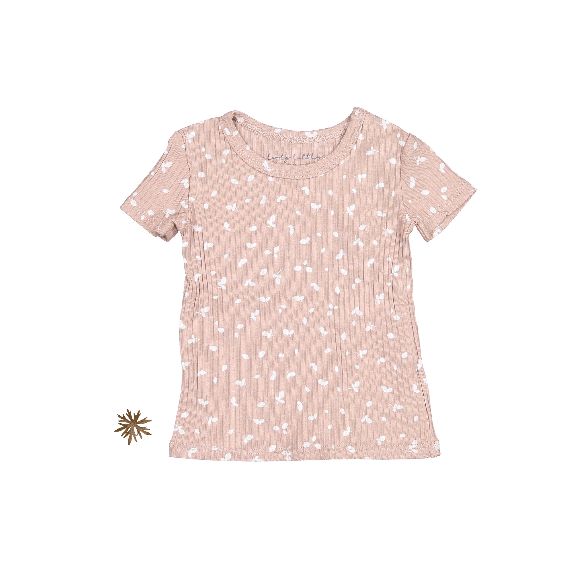 The Printed Short Sleeve Tee - Mauve Petal